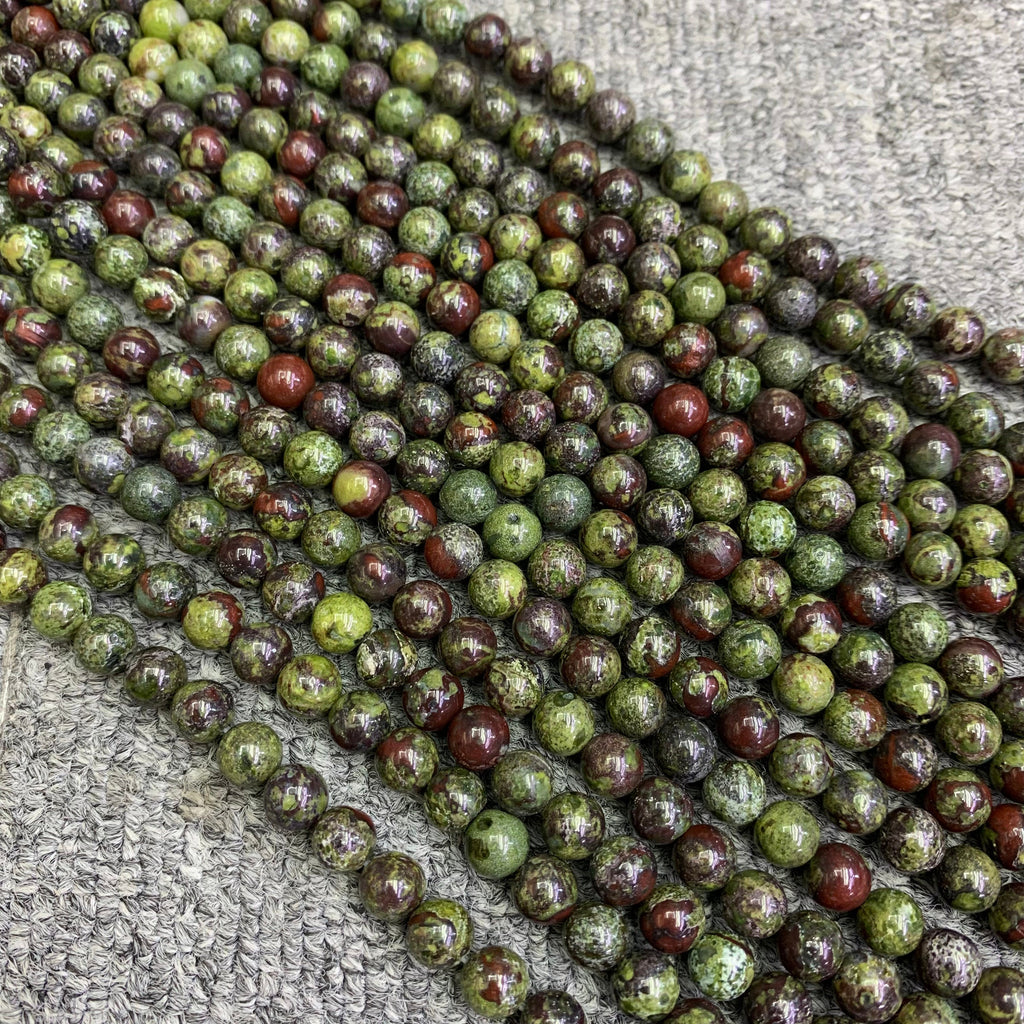 Dragon Blood Stone Beads 6mm 8mm 10mm, Gemstone Round Loose Beads 15.5"