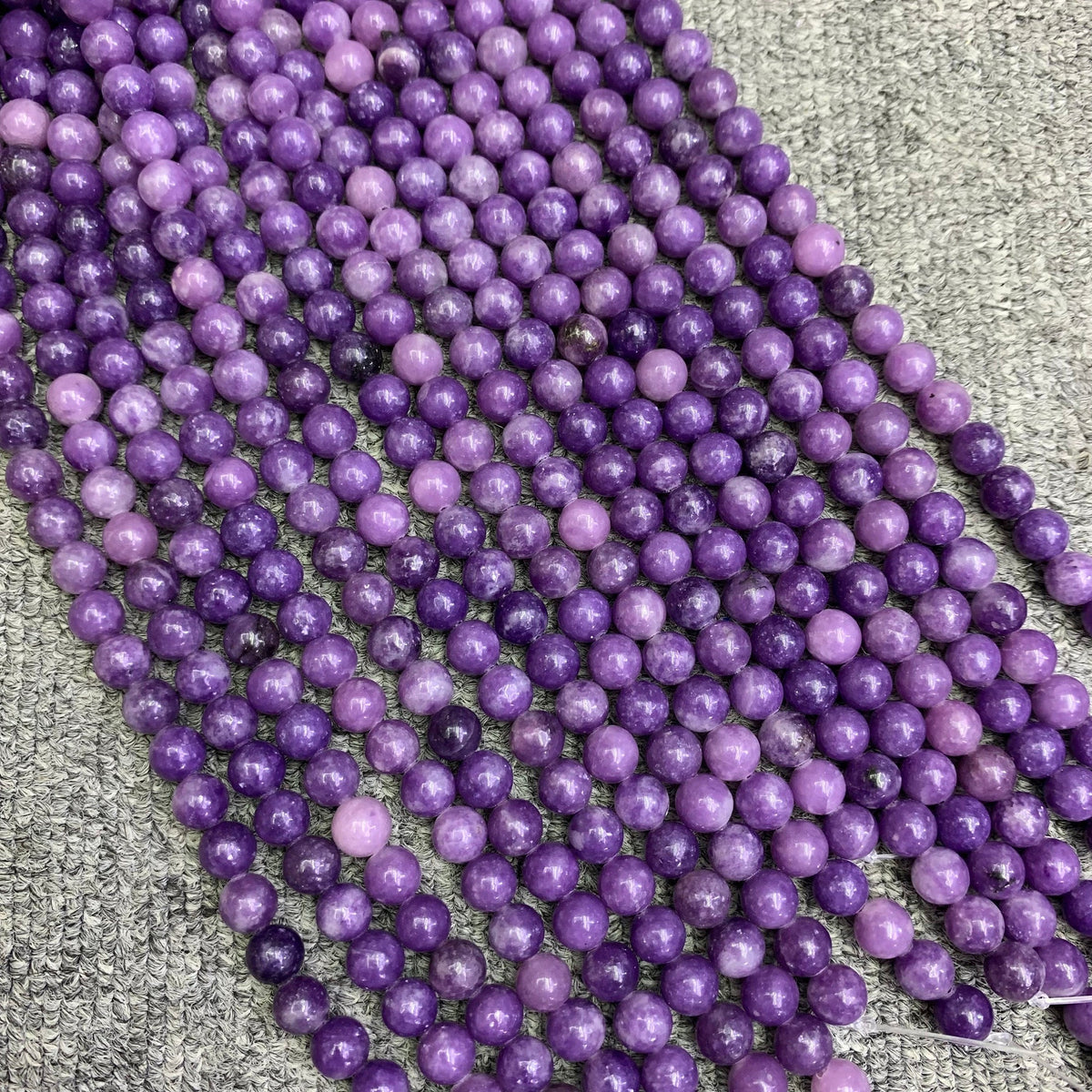 Natural Purple Lepidolite Beads 6mm 8mm 10mm Gemstone Round Loose Lepidolite Stone Beads for Jewelry DIY Making Strand 15.5" Garde AAA