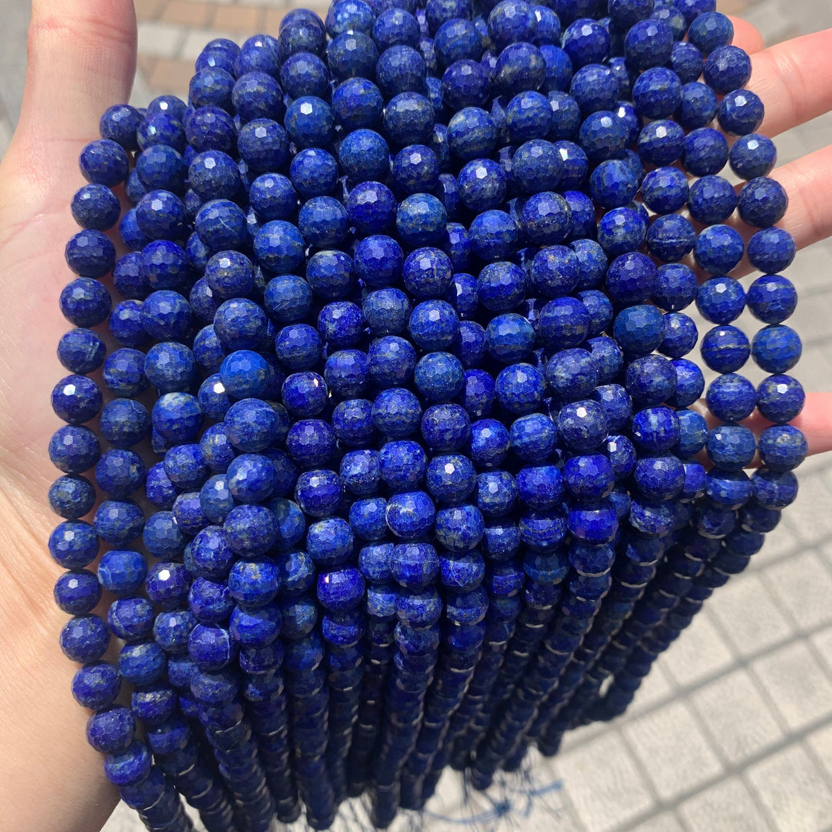 Natural Lapis Round Beads 8mm Gemstone Round Loose Lapis Stone Beads for Jewelry DIY Making Strand 15.5" Garde AAA