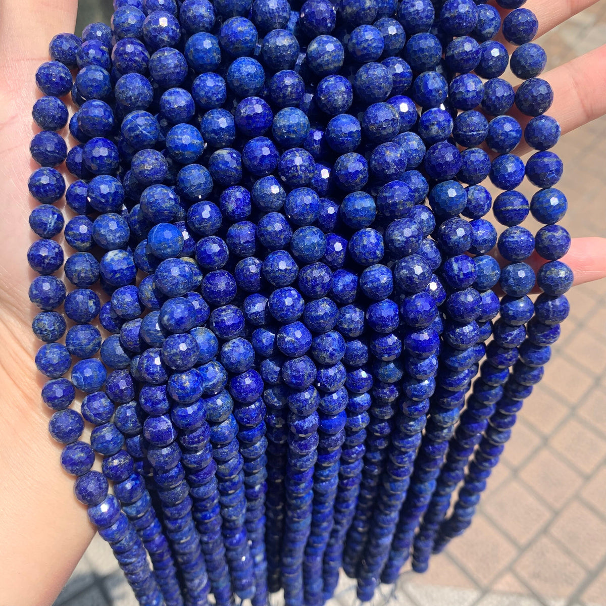Natural Lapis Round Beads 8mm Gemstone Round Loose Lapis Stone Beads for Jewelry DIY Making Strand 15.5" Garde AAA