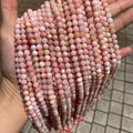 Natural Pink Opal Faceted Beads 6mm Gemstone Round Loose Pink Opal Stone Beads for Jewelry DIY Making Strand 15.5" Garde AAA