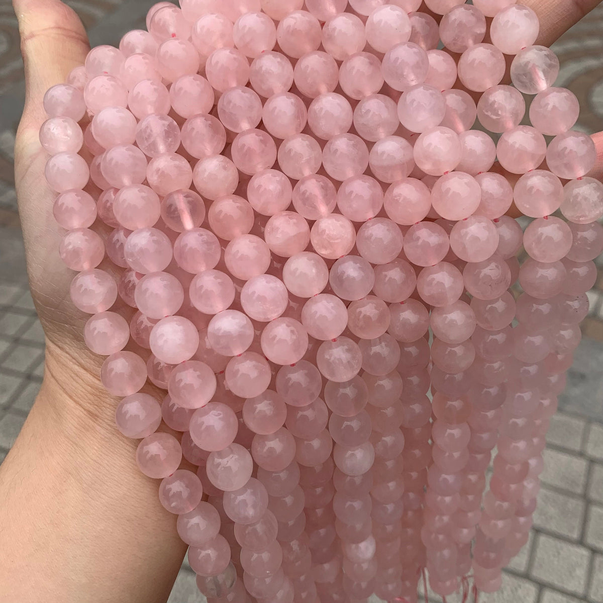 Natural Rose Quartz Round Beads 6mm 8mm 10mm 12mm Rose Color Gemstone Beads Birthday Gifts for Women Grade AAA 15.5 Inch Strand