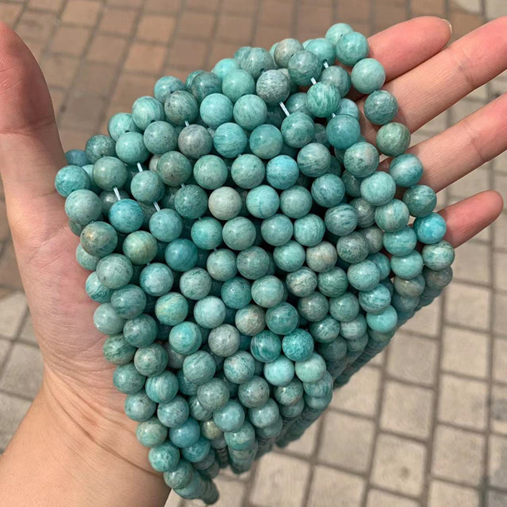Natural Amazonite Beads 10mm Beads Gemstone Round Loose Green Amazonite Bead for Jewelry DIY Making Strand 15.5" Garde AAA