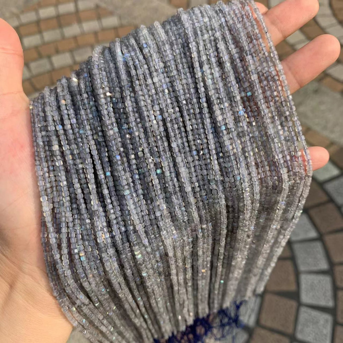 Natural Micro Faceted Labradorite beads 2.5mm Gemstones Loose Beads for Jewelry Making 15.5 Inch Strand AAA
