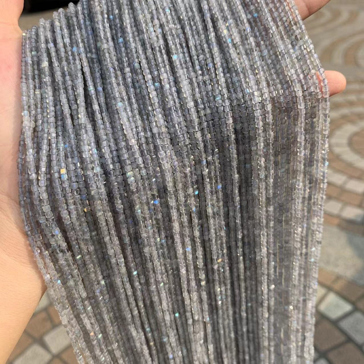 Natural Micro Faceted Labradorite beads 2.5mm Gemstones Loose Beads for Jewelry Making 15.5 Inch Strand AAA