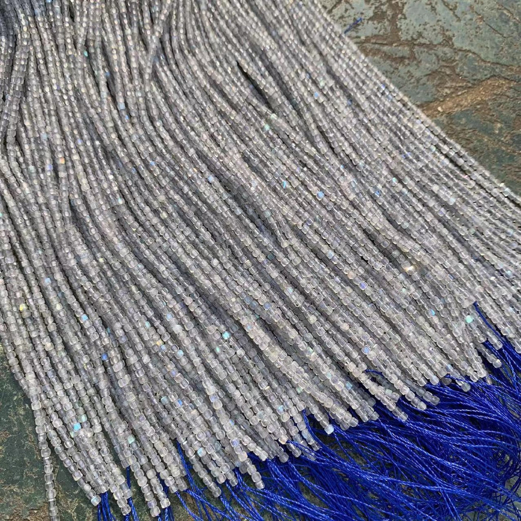 Natural Micro Faceted Labradorite beads 2.5mm Gemstones Loose Beads for Jewelry Making 15.5 Inch Strand AAA