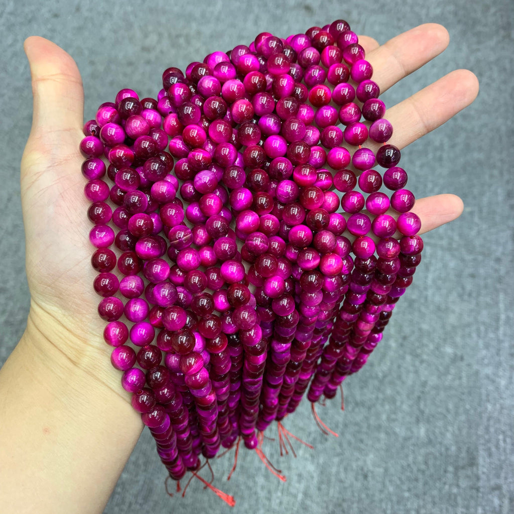 Natural Fu Shia Tiger Eyes Bead 6mm 8mm 10mm Tiger Eye Gemstone Round Beads Red Tiger Eye Bead 15.5 Inch Strand AAA