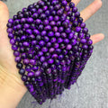Natural Purple Tiger Eyes Bead 6mm 8mm 10mm Tiger Eye Gemstone Round Beads Purple Tiger Eye Bead 15.5 Inch Strand AAA