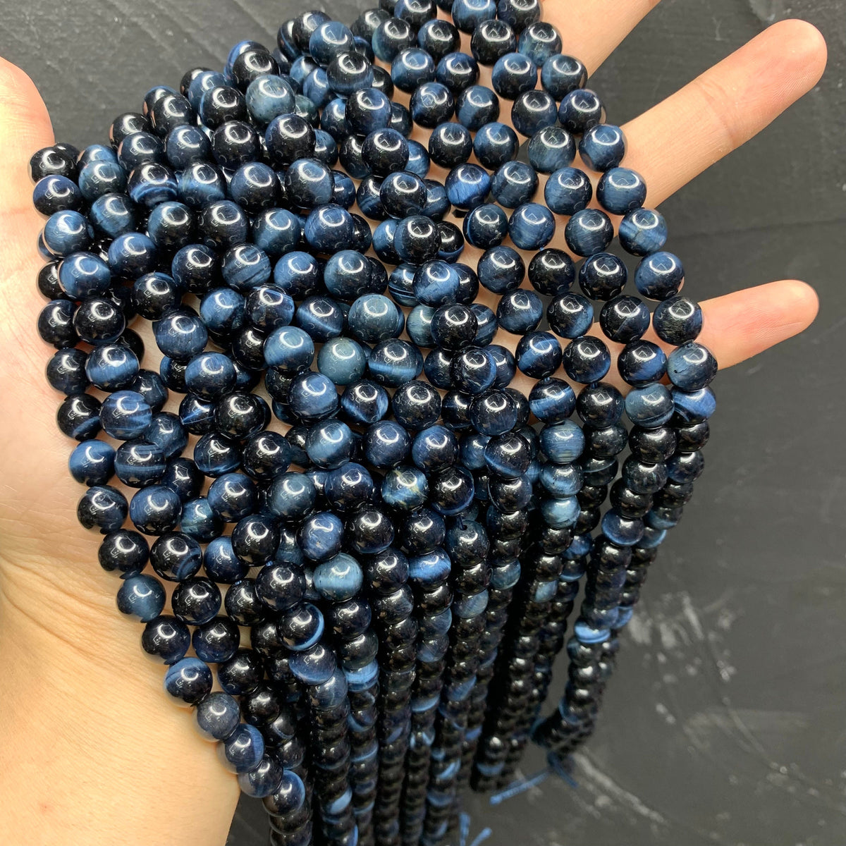 Natural Blue Tiger Eyes Bead 6mm 8mm 10mm Tiger Eye Gemstone Round Beads Blue Tiger Eye Bead 15.5 Inch Strand AAA for Jewelry Making