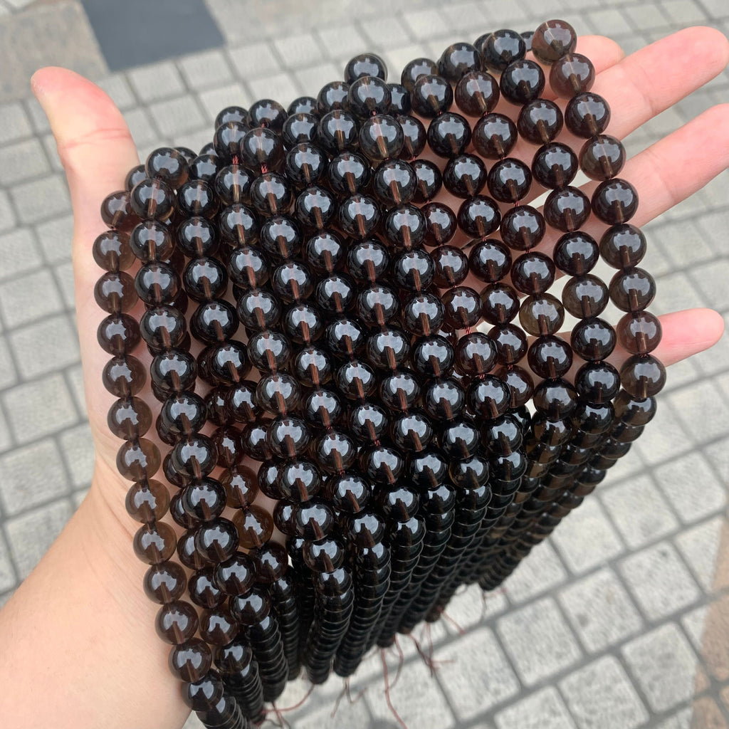 Natural Smoky Quartz Beads 6mm 8mm 10mm Top Quality Gemstone Round Beads Grade AAA Round Loose Beads 15.5 Inch Strand for DIY Jewelry Making