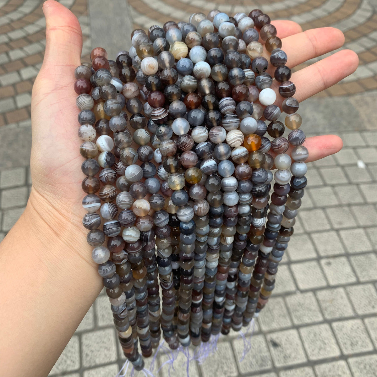 Natural Botswana Agate Round Beads 4mm 6mm 8mm 10mm Gemstone Loose Gray Beads 15.5 Inch Strand Garde AAA for DIY Jewelry Making