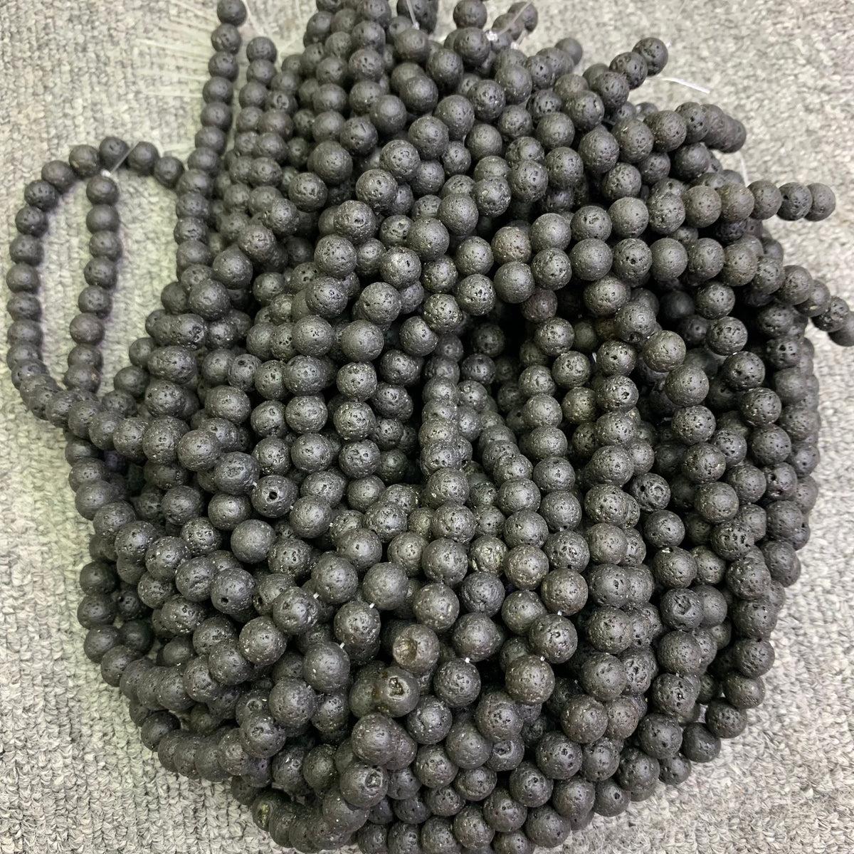 Natural Black Lava Beads 6mm 8mm 10mm Lava Beads Gemstone Round Loose Bead for Jewelry DIY Making Strand 15.5" Garde AAA