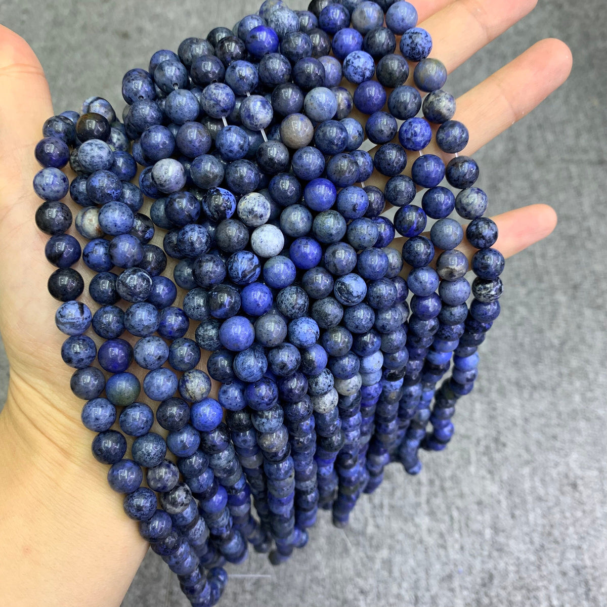 Natural Dumortierite Beads 6mm 8mm 10mm Beads Gemstone Round Loose Blue Color Bead for Jewelry DIY Making Strand 15.5" Garde AAA