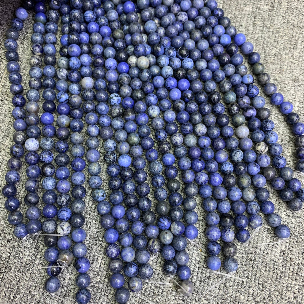 Natural Dumortierite Beads 6mm 8mm 10mm Beads Gemstone Round Loose Blue Color Bead for Jewelry DIY Making Strand 15.5" Garde AAA