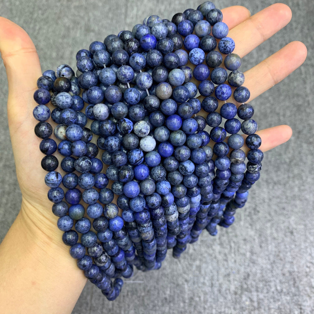 Natural Dumortierite Beads 6mm 8mm 10mm Beads Gemstone Round Loose Blue Color Bead for Jewelry DIY Making Strand 15.5" Garde AAA