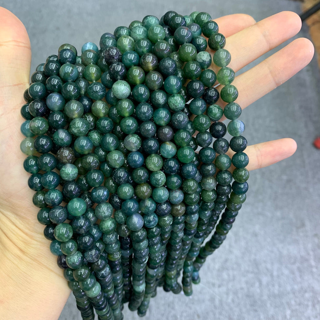 Natural Fancy Jasper Beads 6mm 8mm 10mm Beads Gemstone Round Loose Green Fancy Jasper Bead for Jewelry DIY Making Strand 15.5" Garde AAA