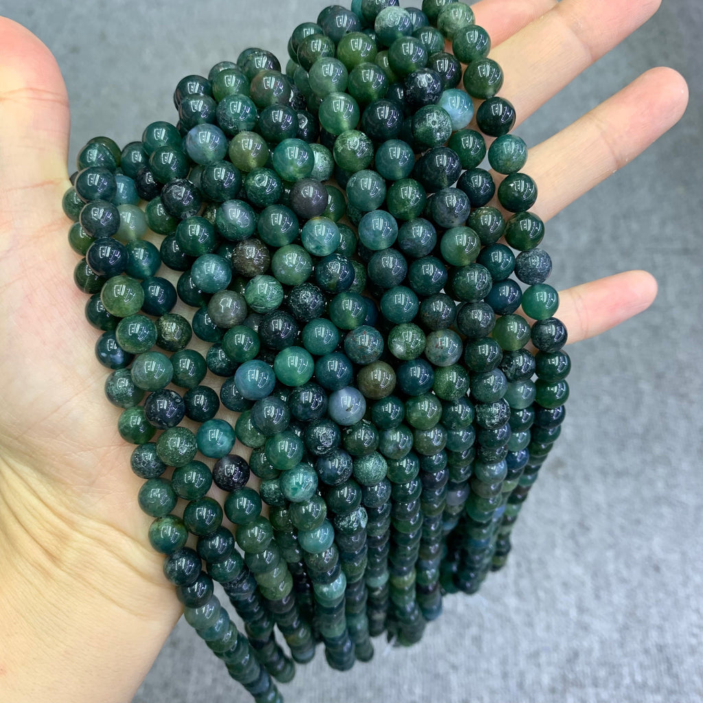 Natural Fancy Jasper Beads 6mm 8mm 10mm Beads Gemstone Round Loose Green Fancy Jasper Bead for Jewelry DIY Making Strand 15.5" Garde AAA
