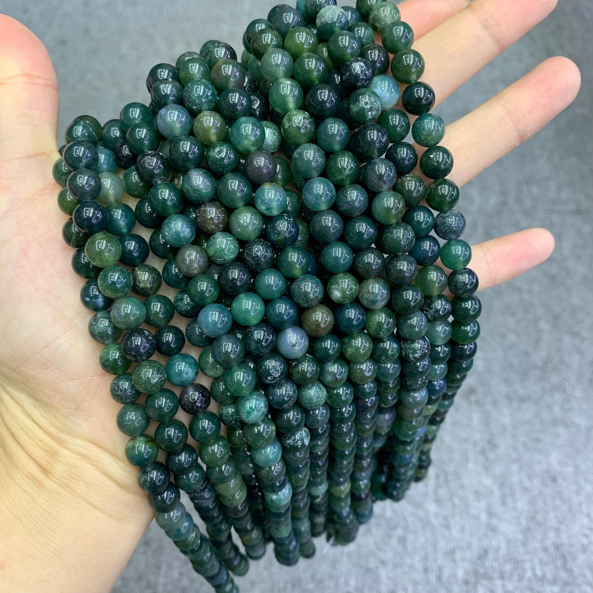 Natural Fancy Jasper Beads 6mm 8mm 10mm Beads Gemstone Round Loose Green Fancy Jasper Bead for Jewelry DIY Making Strand 15.5" Garde AAA