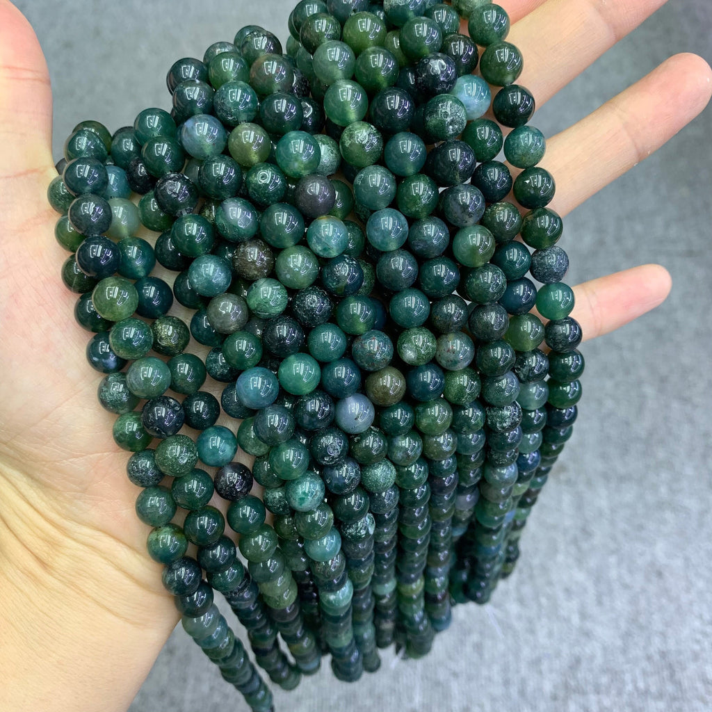 Natural Fancy Jasper Beads 6mm 8mm 10mm Beads Gemstone Round Loose Green Fancy Jasper Bead for Jewelry DIY Making Strand 15.5" Garde AAA