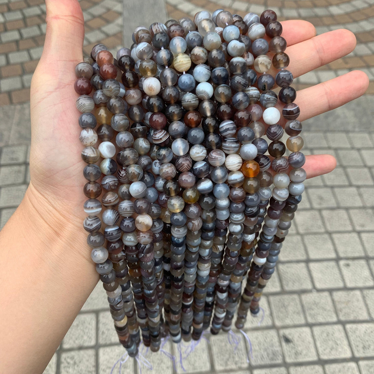 Natural Botswana Agate Round Beads 4mm 6mm 8mm 10mm Gemstone Loose Gray Beads 15.5 Inch Strand Garde AAA for DIY Jewelry Making