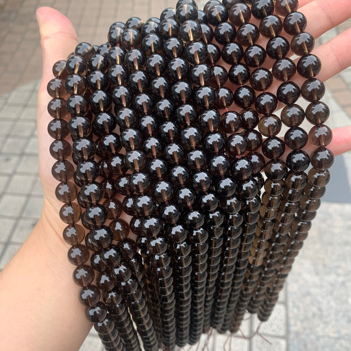Natural Smoky Quartz Beads 6mm 8mm 10mm Top Quality Gemstone Round Beads Grade AAA Round Loose Beads 15.5 Inch Strand for DIY Jewelry Making