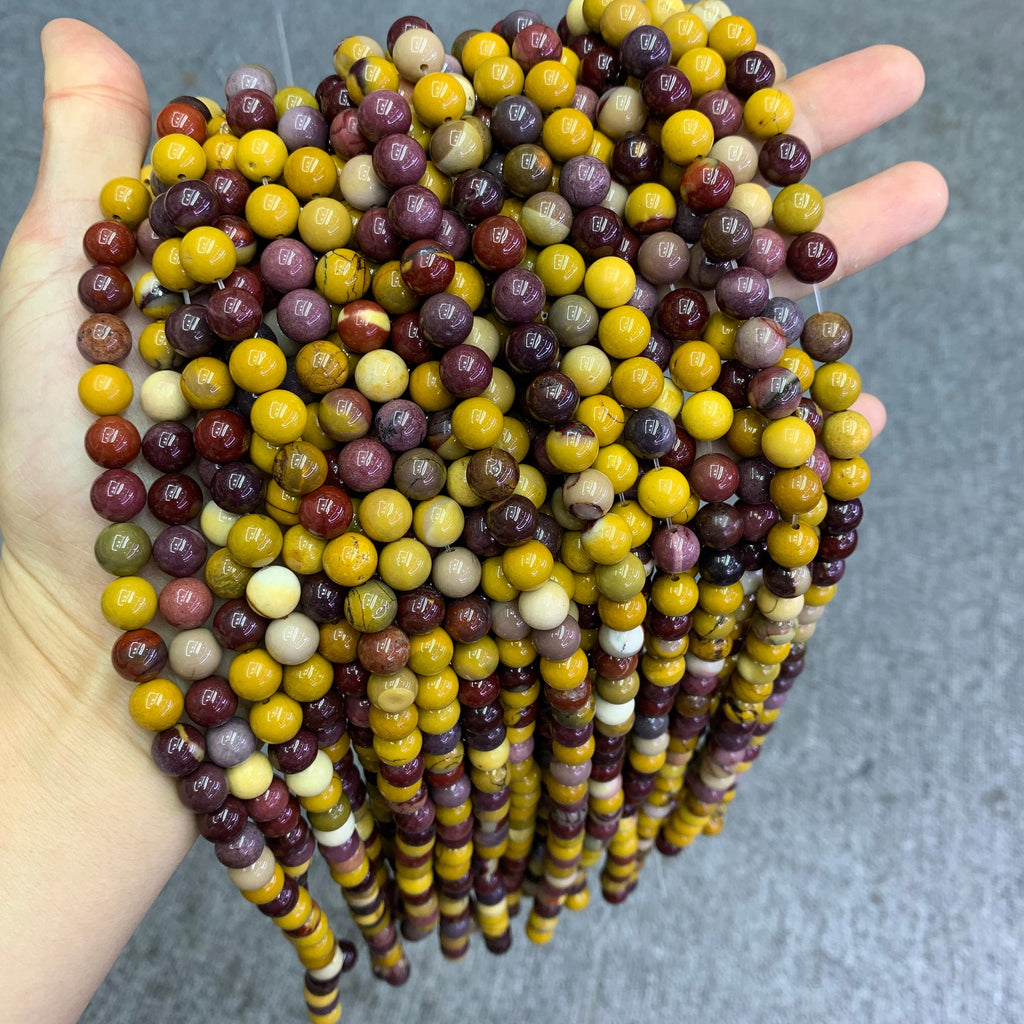Natural Mookaite Beads 6mm 8mm 10mm Beads Gemstone Round Loose Mookaite Bead for Jewelry DIY Making Strand 15.5" Garde AAA