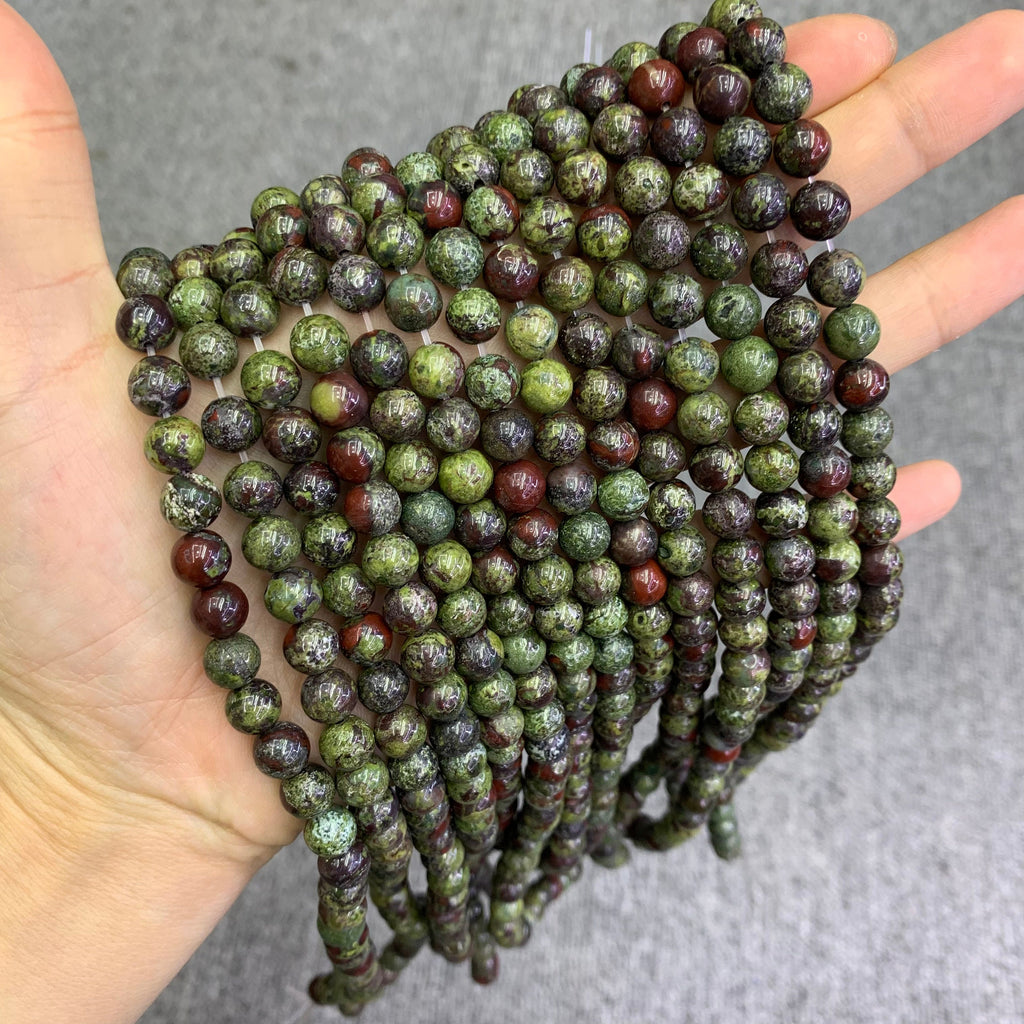 Dragon Blood Stone Beads 6mm 8mm 10mm, Gemstone Round Loose Beads 15.5"