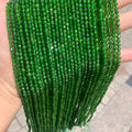 Natural Diopside Faceted Beads 3mm Gemstone Round Loose Diopside Stone Beads for Jewelry DIY Making Strand 15.5" Garde AAA