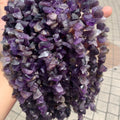 Natural Raw Amethyst Irregular Shape Stone Rock Amethyst Charm Supplies for Jewelry DIY Purple Amethyst Gemstone Strand 15.5"