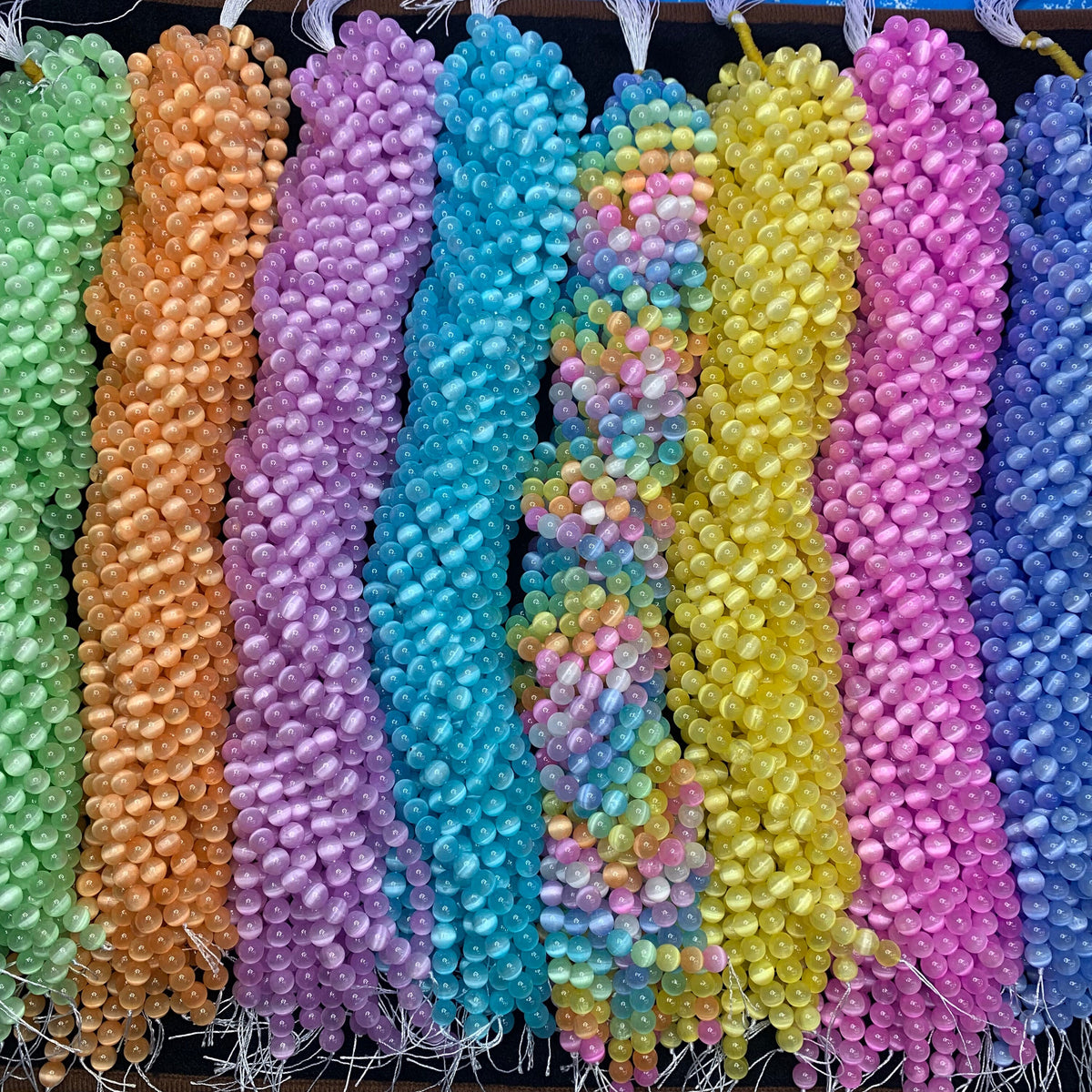 Natural Selenite Round Bead Selenite Loose Beads Gemstone Beads Rainbow Multi Color Selenite Gemstone Loose Bead 6mm 8mm 10mm 15.5 Inch AAA