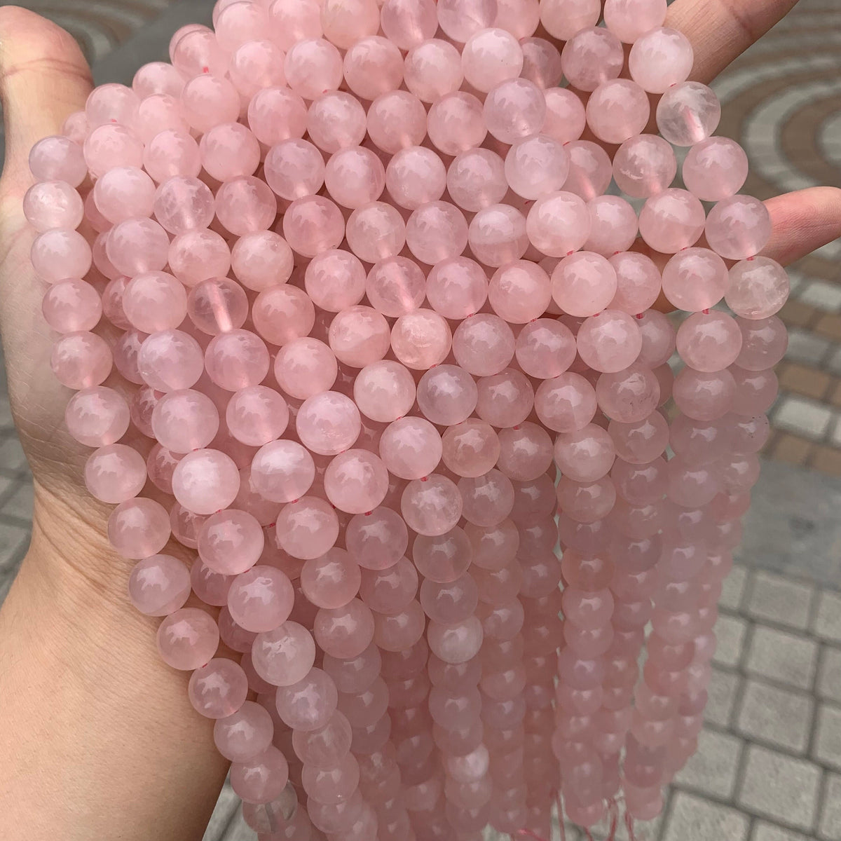 Natural Rose Quartz Round Beads 6mm 8mm 10mm 12mm Rose Color Gemstone Beads Birthday Gifts for Women Grade AAA 15.5 Inch Strand