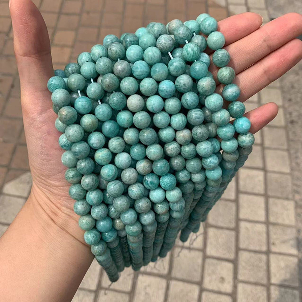 Natural Amazonite Beads 10mm Beads Gemstone Round Loose Green Amazonite Bead for Jewelry DIY Making Strand 15.5" Garde AAA