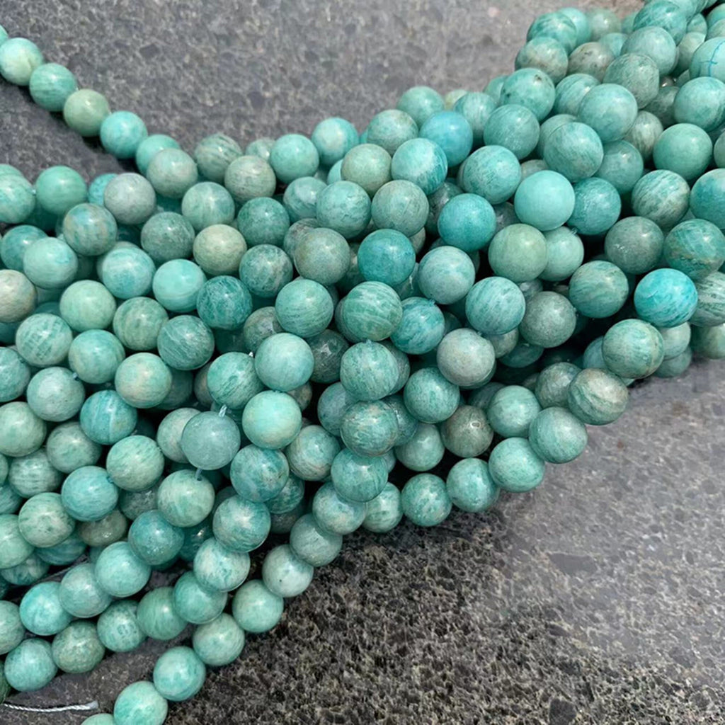 Natural Amazonite Beads 10mm Beads Gemstone Round Loose Green Amazonite Bead for Jewelry DIY Making Strand 15.5" Garde AAA