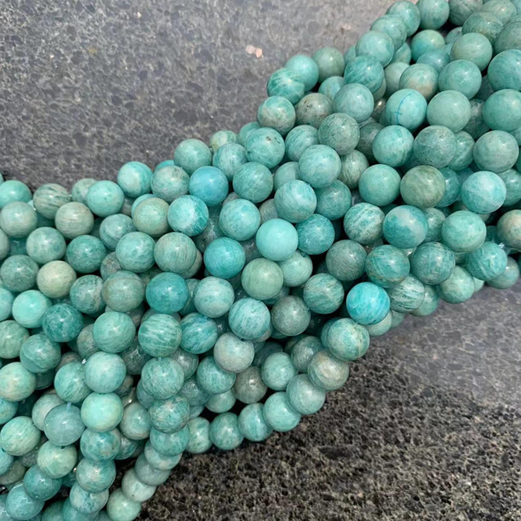 Natural Amazonite Beads 10mm Beads Gemstone Round Loose Green Amazonite Bead for Jewelry DIY Making Strand 15.5" Garde AAA
