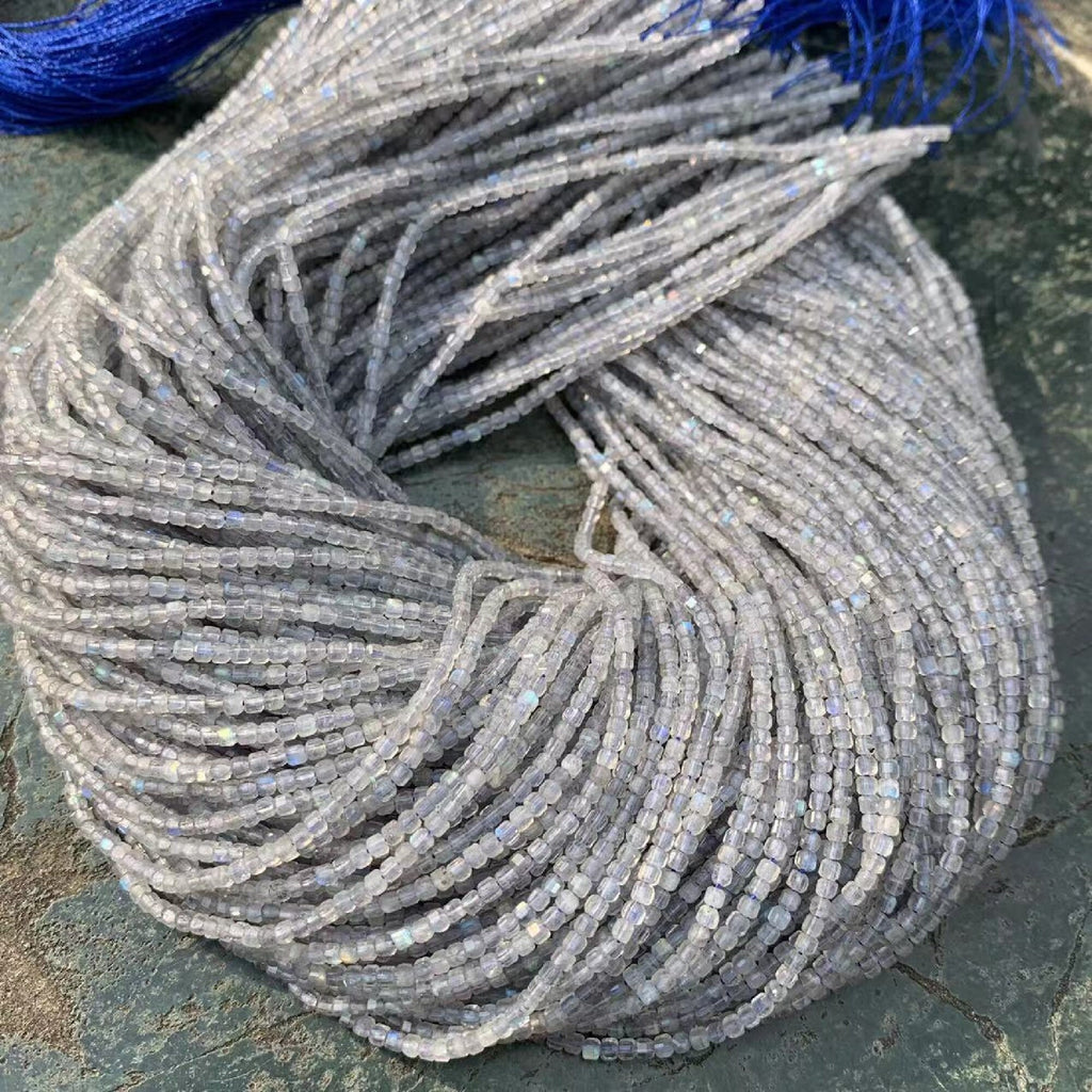 Natural Micro Faceted Labradorite beads 2.5mm Gemstones Loose Beads for Jewelry Making 15.5 Inch Strand AAA