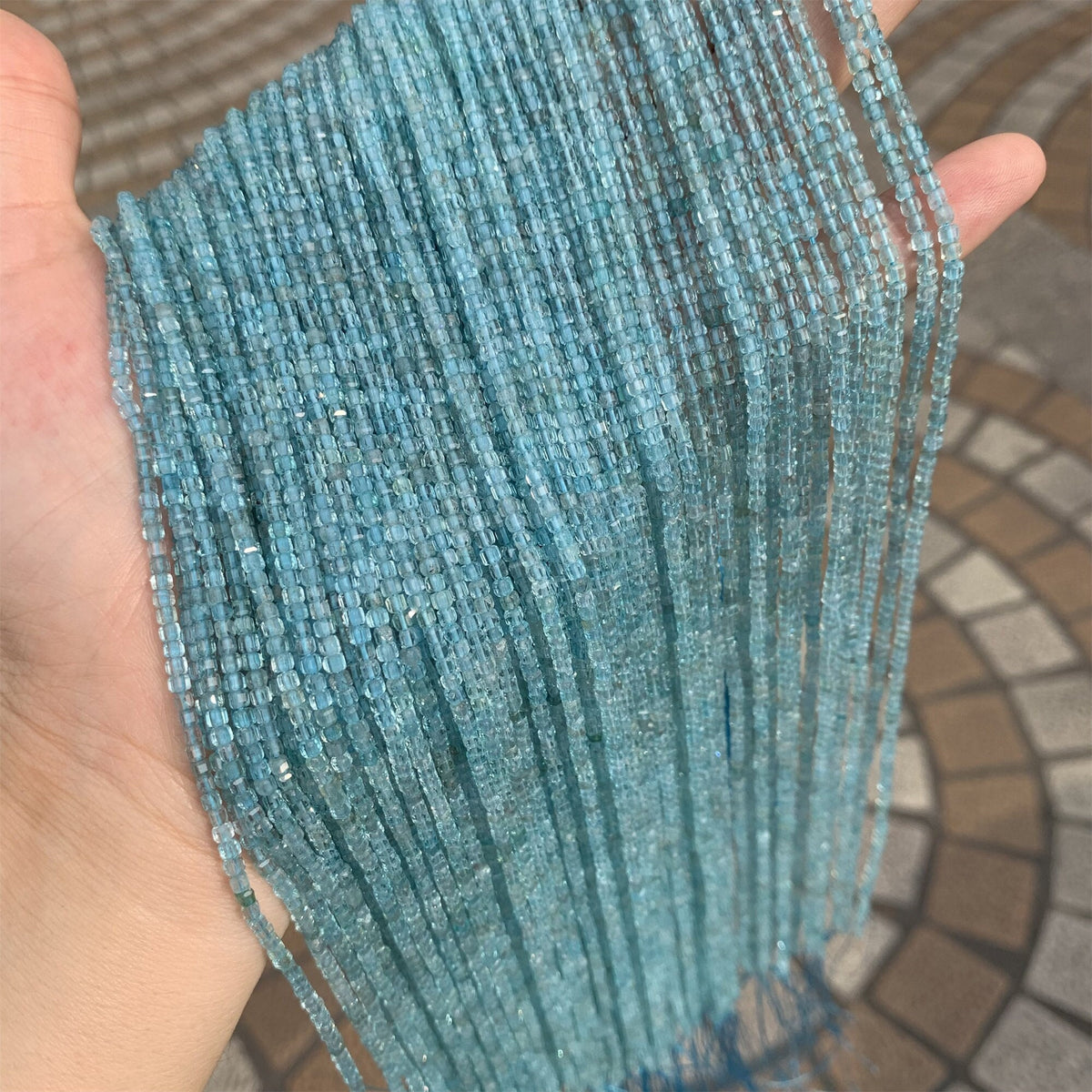 Natural Apatite Beads Micro Faceted Cube Beads 2.5mm Apatite Gemstones Loose Beads for Jewelry Making 15.5 Inch Strand AAA