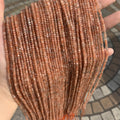 Natural Sunstone Beads Micro Faceted Cube Bead 2.5mm Sunstone Gemstones Loose Bead for Jewelry Making 15.5 Inch Strand AAA