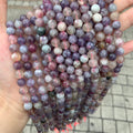 Natural Pink Tourmaline Round Beads 6mm 8mm 10mm Purple Tourmaline Smooth Bead for Jewelry DIY Making Strand 15.5" Garde AAA