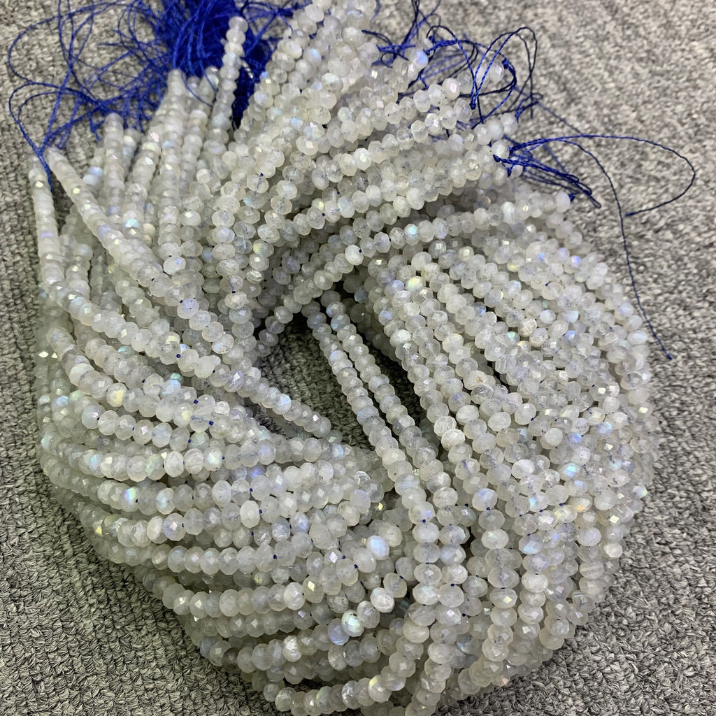 Natural Labradorite Roundell Beads Faeted 4*6mm Labradorite Roundell Beads Blue Gemstone Loose Bead 15.5 Inch Strand AAA