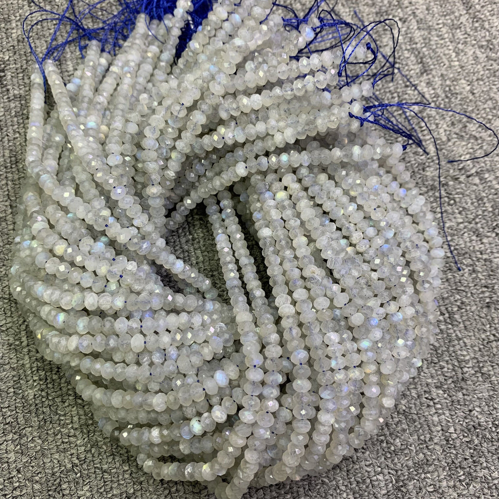 Natural Labradorite Roundell Beads Faeted 4*6mm Labradorite Roundell Beads Blue Gemstone Loose Bead 15.5 Inch Strand AAA