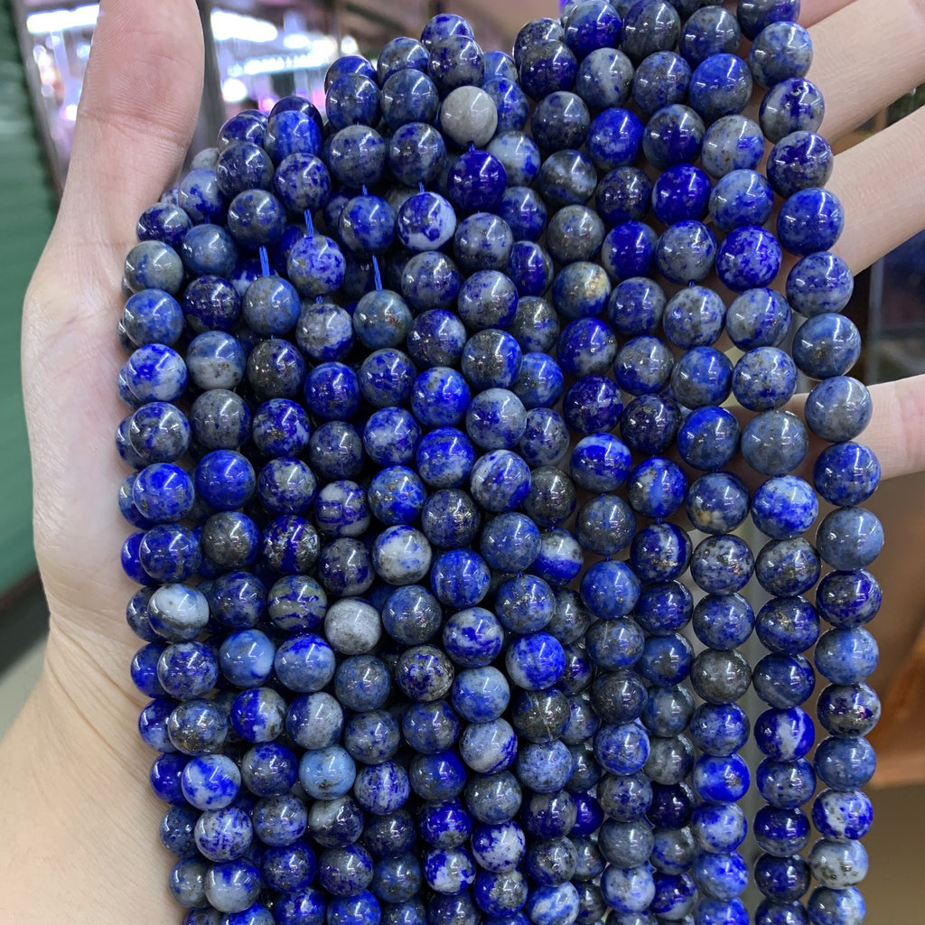 Natural Lapis 6mm 8mm 10mm Round Beads, DIY Jewelry Making, 15.5” Strand
