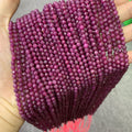 Natural Round Faceted Red Ruby 4mm Gemstones Loose Beads for Jewelry Making 15.5 Inch Strand AAA