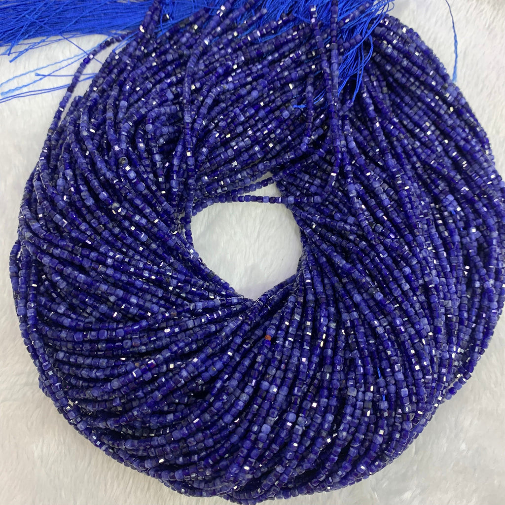 Natural Sodalite Bead Micro Cube Sodalite Beads 2.5mm Gemstones Loose Beads for Jewelry Making 15.5 Inch Strand AAA