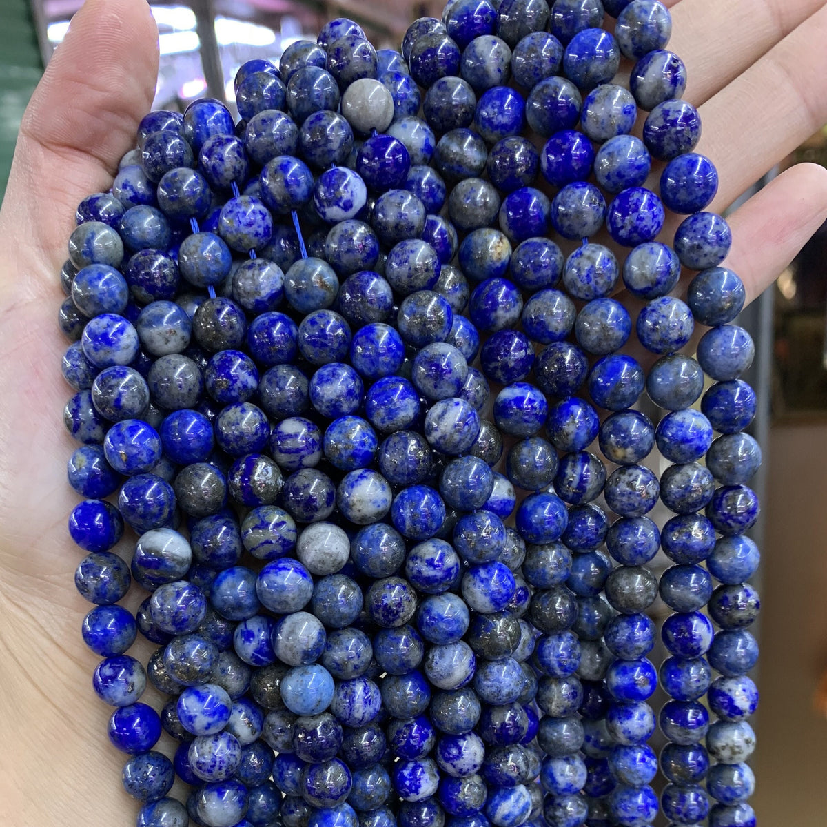 Natural Lapis 6mm 8mm 10mm Round Beads, DIY Jewelry Making, 15.5” Strand