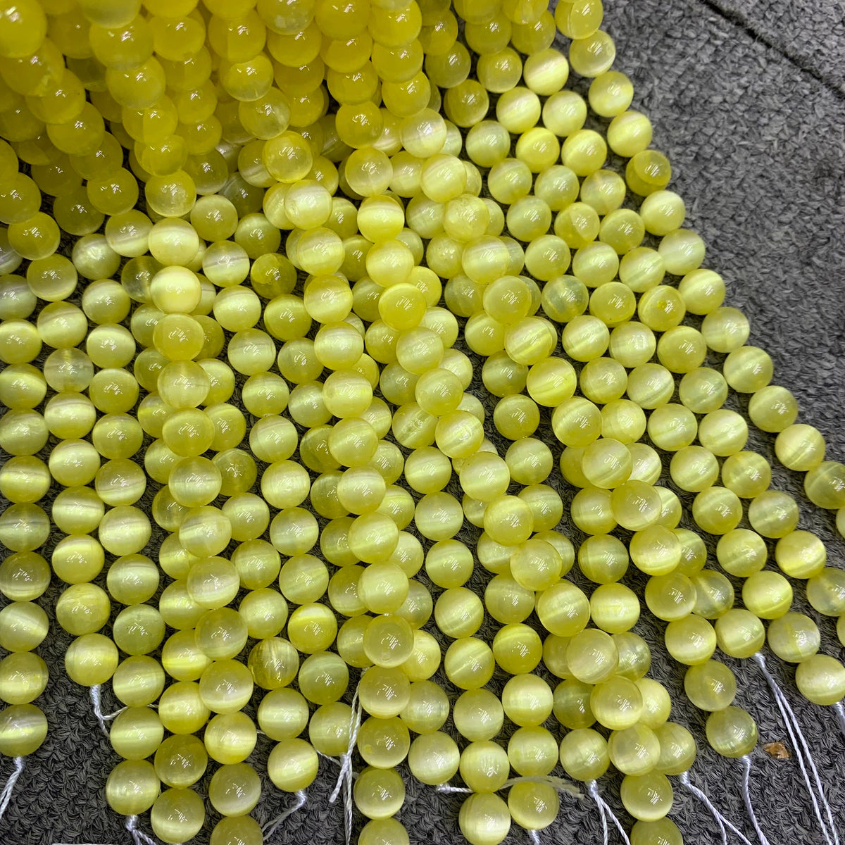 Natural Yellow Selenite Round Bead Selenite Loose Beads Gemstone Beads Yellow Selenite Gemstone Loose Bead 6mm 8mm 10mm 15.5 Inch AAA
