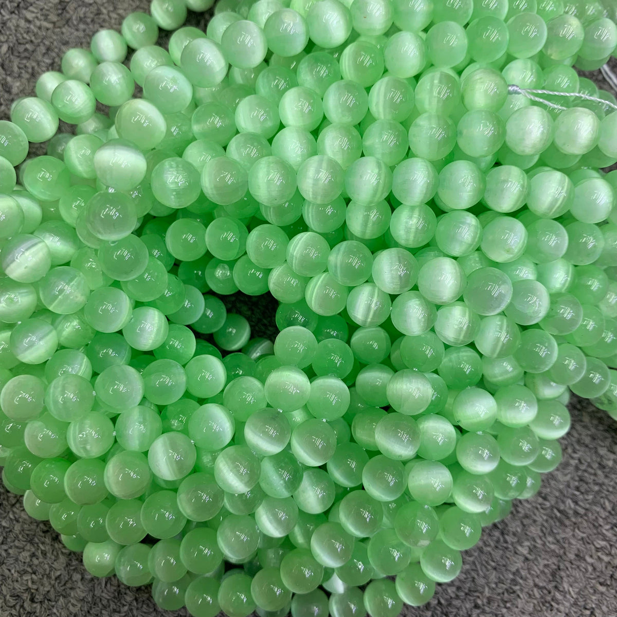 Natural Green Selenite Round Bead Selenite Loose Beads Gemstone Beads Green Selenite Gemstone Loose Bead 6mm 8mm 15.5 Inch AAA
