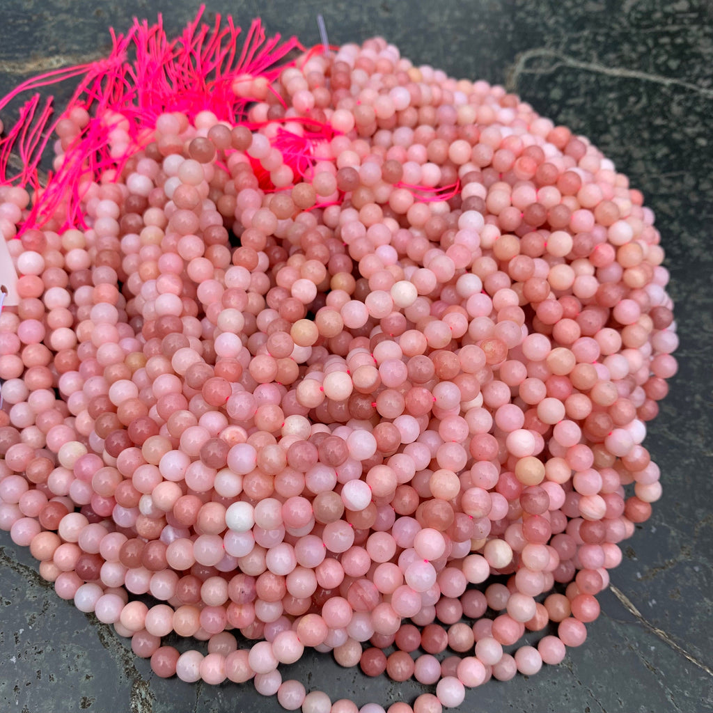 Natural Pink Opal Round Beads 6mm 8mm 10mm Gemstone Round Loose Pink Opal Stone Beads for Jewelry DIY Making Strand 15.5" Garde AAA