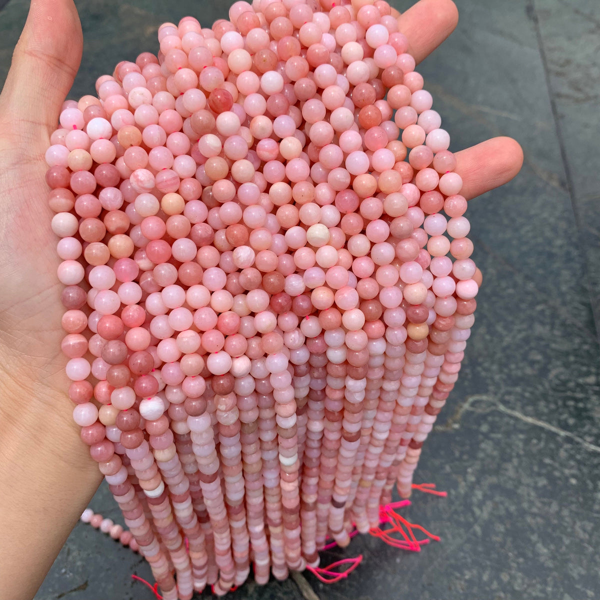 Natural Pink Opal Round Beads 6mm 8mm 10mm Gemstone Round Loose Pink Opal Stone Beads for Jewelry DIY Making Strand 15.5" Garde AAA
