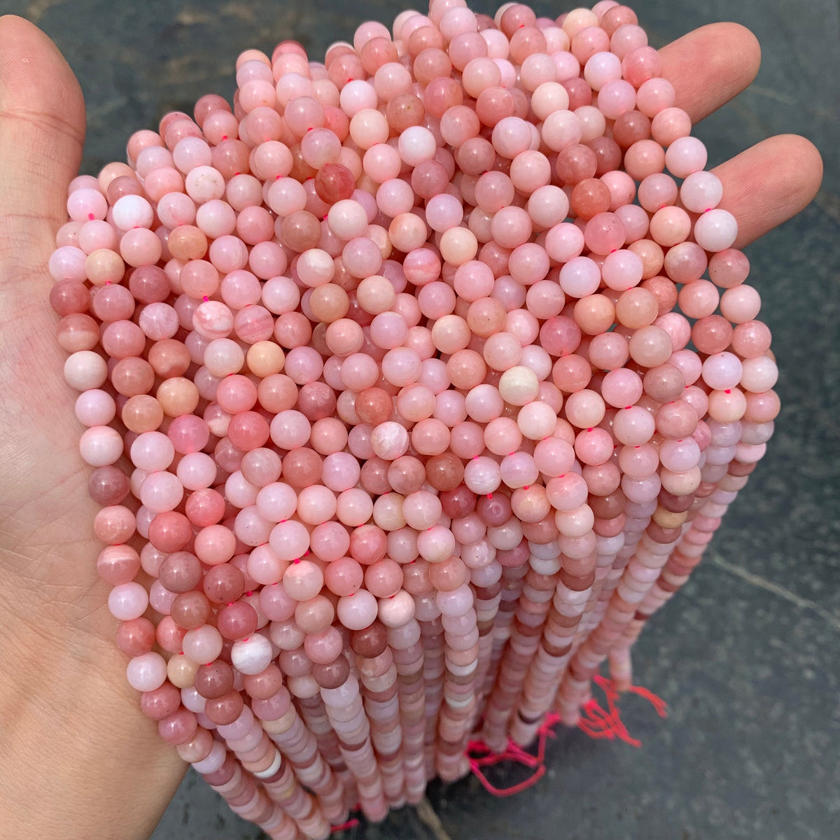 Natural Pink Opal Round Beads 6mm 8mm 10mm Gemstone Round Loose Pink Opal Stone Beads for Jewelry DIY Making Strand 15.5" Garde AAA