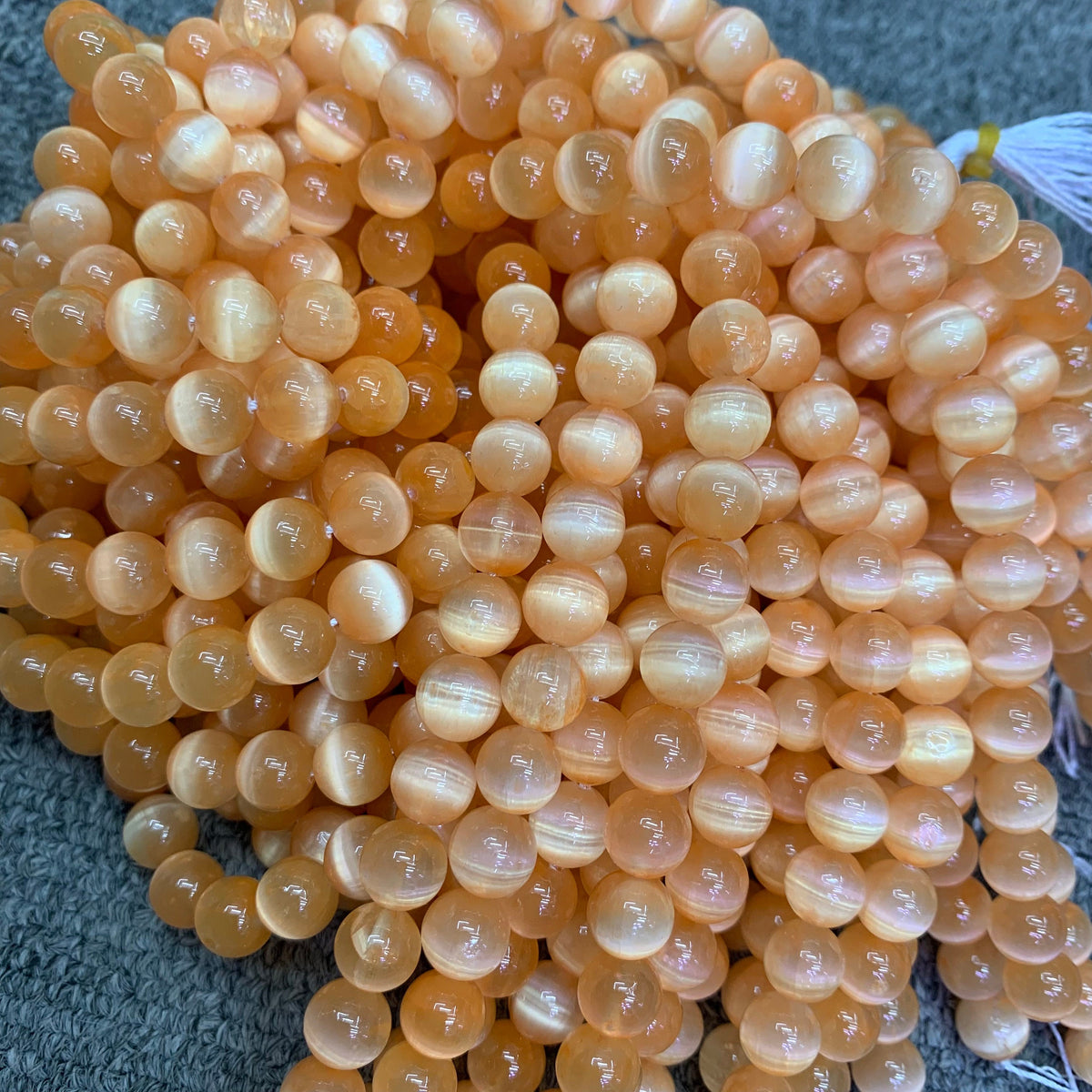 Natural Orange Selenite Round Bead Selenite Loose Beads Gemstone Beads  Orange Selenite Gemstone Loose Bead 6mm 8mm 15.5 Inch AAA